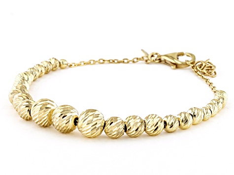18k Yellow Gold Over Sterling Silver Graduated Bracelet