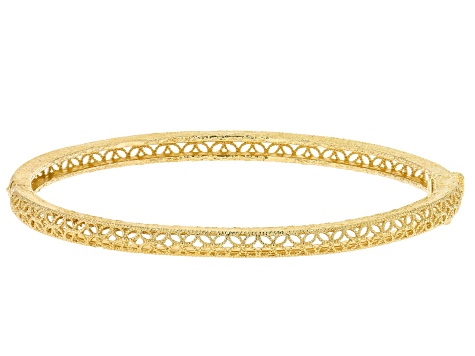 18k Yellow Gold Over Sterling Silver Bangle - TRK352