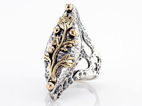 Sterling Silver And Bronze Two Tone Ring