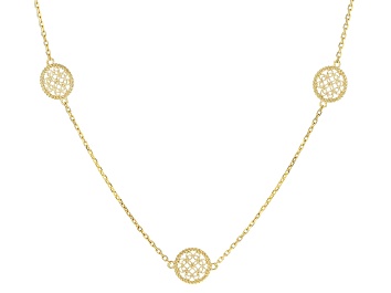 Picture of 18k Yellow  Gold Over Sterling Silver Filigree Station Necklace