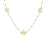 18k Yellow  Gold Over Sterling Silver Filigree Station Necklace