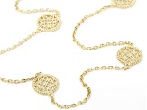 18k Yellow  Gold Over Sterling Silver Filigree Station Necklace