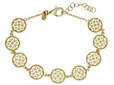 18k Yellow Gold Over Sterling Silver Filigree Station Bracelet