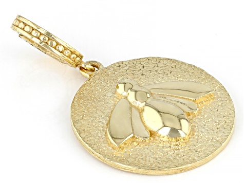 18k Yellow Gold Over Sterling Silver Bee Enhancer Pendant