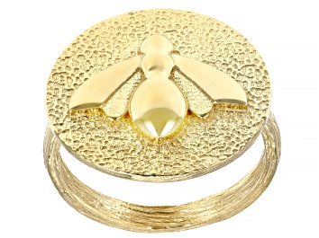 Picture of 18k Yellow Gold Over Sterling Silver Bee Ring