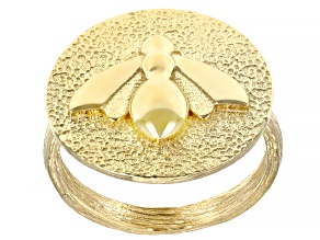 18k Yellow Gold Over Sterling Silver Bee Ring