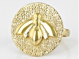 18k Yellow Gold Over Sterling Silver Bee Ring