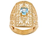 Sky Blue Topaz 18k Yellow Gold Over Sterling Silver Ring 0.62ct