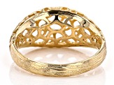 18k Yellow Gold Over Sterling Silver Dome Ring