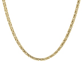 2.5mm 18k Yellow Gold Over Sterling Silver 24" Byzantine Necklace