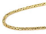 2.5mm 18k Yellow Gold Over Sterling Silver 30" Byzantine Necklace