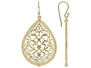 18k Yellow Gold Over Sterling Silver Filigree Earrings