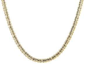 4mm 18k Yellow Gold Over Sterling Silver Dome Byzantine Chain Necklace