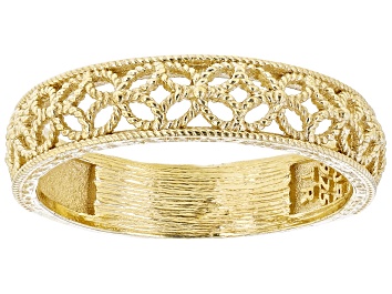 Picture of 18k Yellow Gold Over Sterling Silver Filigree Band Ring
