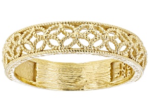 18k Yellow Gold Over Sterling Silver Filigree Band Ring