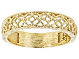 18k Yellow Gold Over Sterling Silver Filigree Band Ring