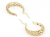 18k Yellow Gold Over Sterling Silver Hoop Filigree Earrings