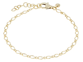 Picture of 18k Yellow Gold Over Sterling Silver Figaro Bracelet