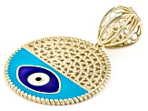 Multi-Color Enamel 18k Gold Over Silver Evil Eye Enhancer