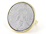 Turkish Coin 18k Yellow Gold Over Sterling Silver Ring