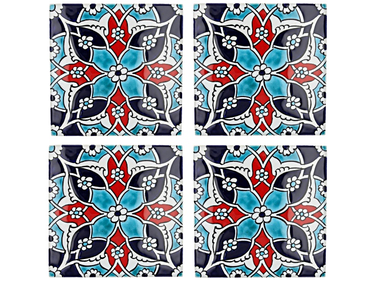 3dRose Sottobicchieri In Ceramica Multicolor Set Da 4 - Albero Di Natale Su Viola, Finitura Lucida, 10,2x10,2 Cm Con Feltrini Protettivi - 2