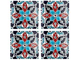 Multi-Color Set of Four Ceramic Coasters