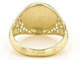 18k Yellow Gold Over Sterling Silver Signet Ring