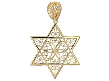 Picture of 18k Yellow Gold Over Sterling Silver Star of David Filigree Enhancer