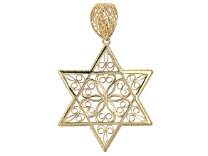 18k Yellow Gold Over Sterling Silver Star of David Filigree Enhancer
