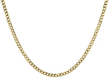 Picture of 18k Yellow Gold Over Sterling Silver Cuban Chain Necklace