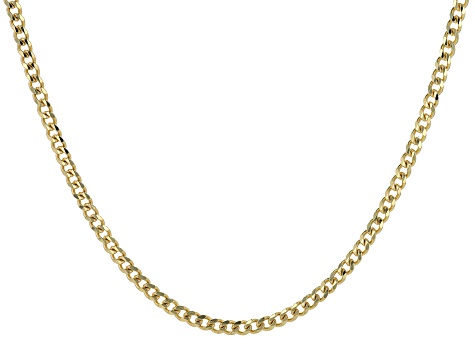 18k Yellow Gold Over Sterling Silver Cuban Chain Necklace