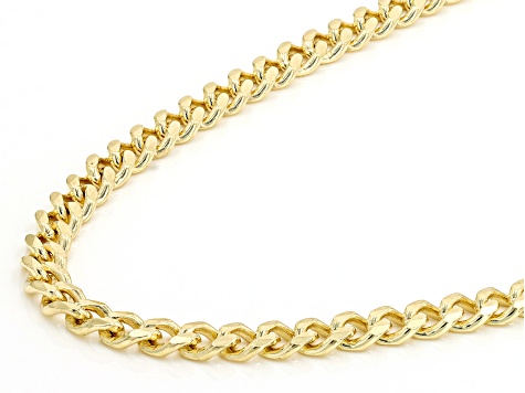 18k Yellow Gold Over Sterling Silver Cuban Chain Necklace