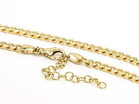 18k Yellow Gold Over Sterling Silver Cuban Chain Necklace