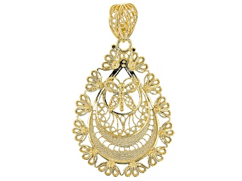 18k Yellow Gold Over Sterling Silver Dangle Earrings