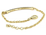 Round Black Spinel 18k Yellow Gold Over Sterling Silver Byzantine Bracelet 0.73ctw