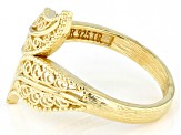 18k Yellow Gold Over Sterling Silver Leaf Bypass Ring