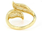 18k Yellow Gold Over Sterling Silver Leaf Bypass Ring