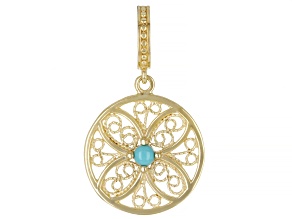 Blue Turquoise 18k Yellow Gold Over Sterling Silver Enhancer