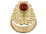 Carnelian 18k Yellow Gold Over Sterling Silver Ring