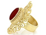 Carnelian 18k Yellow Gold Over Sterling Silver Ring