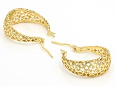 18k Yellow Gold Over Sterling Silver Dome Hoop Earrings