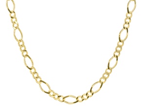 18k Yellow Gold Over Sterling Silver Figaro Chain