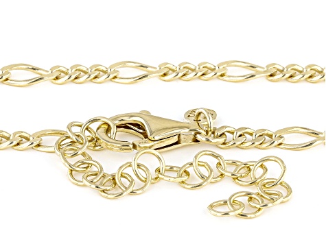 18k Yellow Gold Over Sterling Silver Figaro Chain