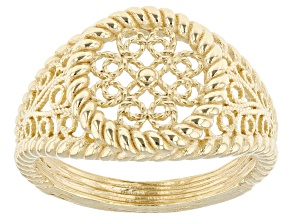 18k Gold Over Sterling Silver Filigree Band Ring