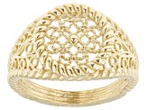 18k Gold Over Sterling Silver Filigree Band Ring