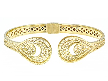 Picture of Artisan Collection of Turkey™ 18k Yellow Gold Over Sterling Silver Hinged Bracelet