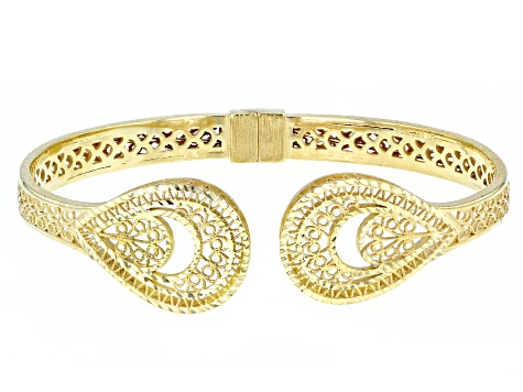 Artisan Collection of Turkey™ 18k Yellow Gold Over Sterling Silver Hinged Bracelet