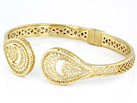 Artisan Collection of Turkey™ 18k Yellow Gold Over Sterling Silver Hinged Bracelet