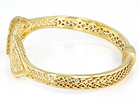 Artisan Collection of Turkey™ 18k Yellow Gold Over Sterling Silver Hinged Bracelet