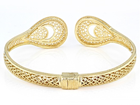 Artisan Collection of Turkey™ 18k Yellow Gold Over Sterling Silver Hinged Bracelet